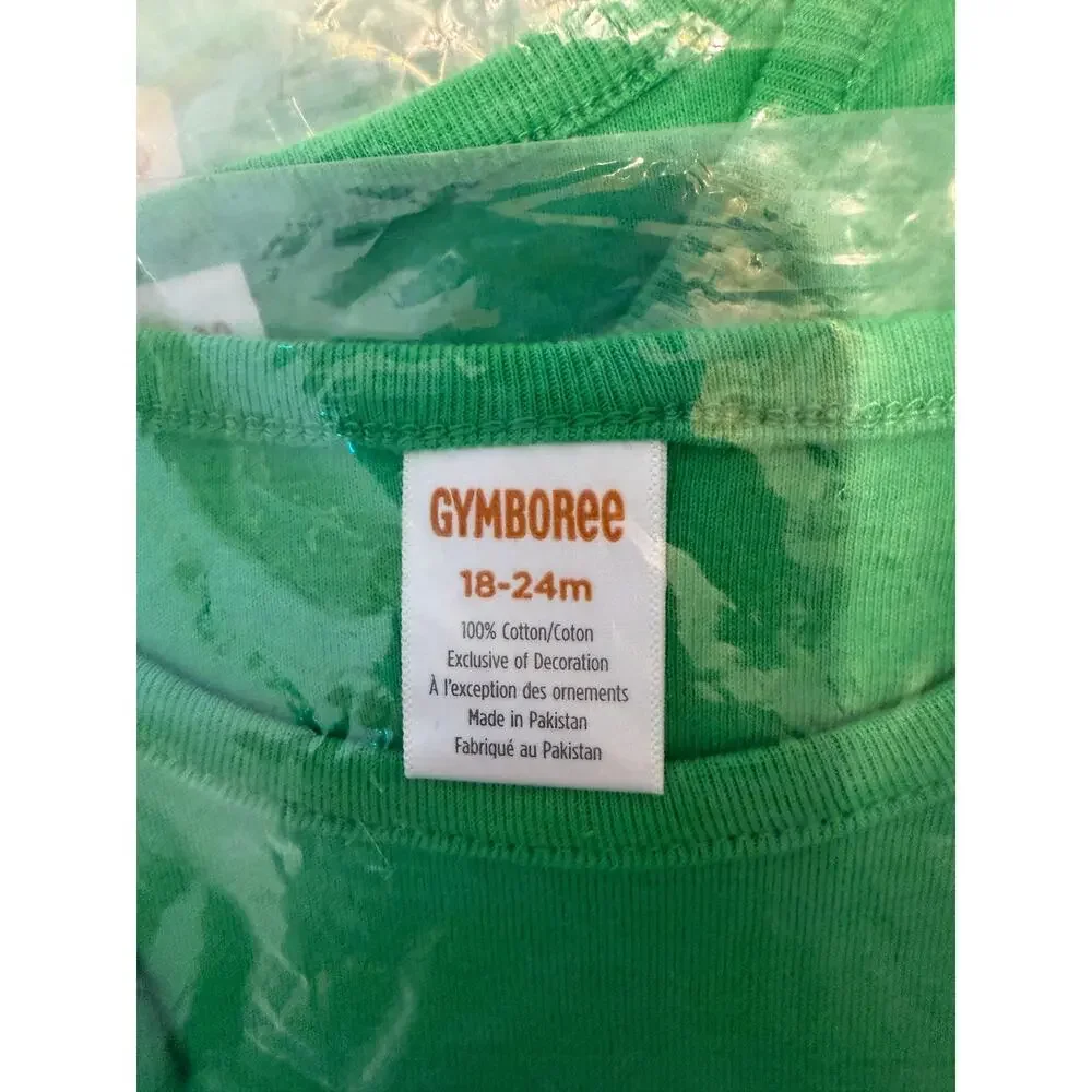 NWT Gymboree Green W/Embroidered Rainbow Top & Shamrock Hair Clips